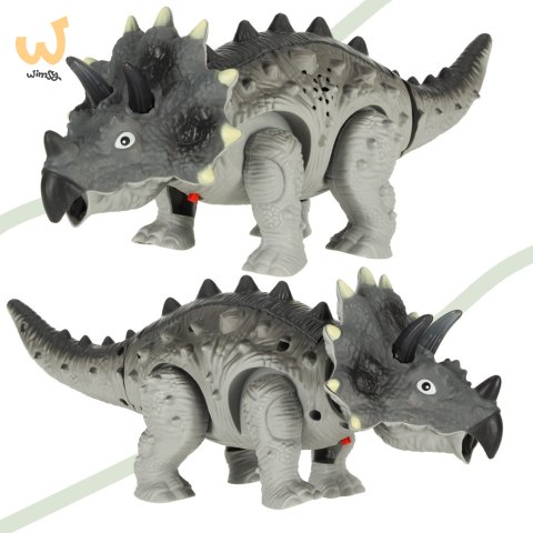 Dinozaur Triceratops zabawka interaktywna na baterie chodzi świeci ryczy Dinozaur Triceratops zabawka interaktywna na baterie chodzi świeci ryczy