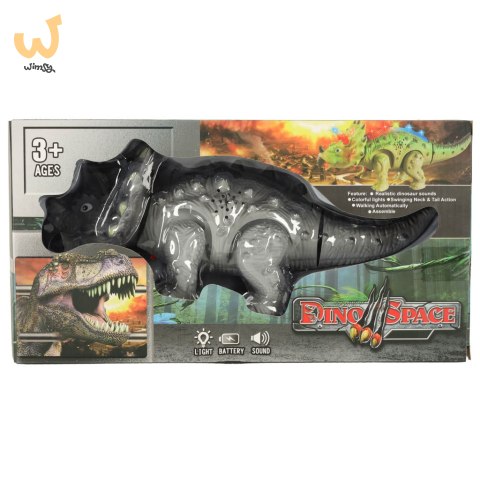 Dinozaur Triceratops zabawka interaktywna na baterie chodzi świeci ryczy Dinozaur Triceratops zabawka interaktywna na baterie chodzi świeci ryczy