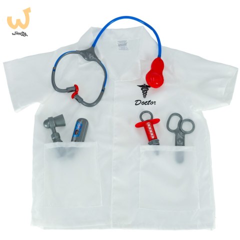Kostium strój karnawałowy przebranie lekarz strój doktora kitel lekarski zestaw 3-8 lat Kostium strój karnawałowy przebranie lekarz strój doktora kitel lekarski zestaw 3-8 lat