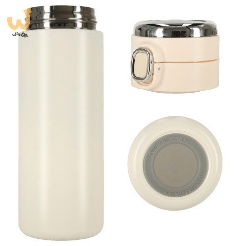 Kubek bidon termiczny z ustnikiem termos LED 420ml beżowy Kubek bidon termiczny z ustnikiem termos LED 420ml beżowy
