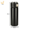 Kubek bidon termiczny z ustnikiem termos LED 420ml czarny
