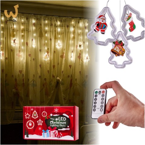 Kurtyna LED na okno girlanda świąteczna choinkowa 3 m 125 LED Kurtyna LED na okno girlanda świąteczna choinkowa 3 m 125 LED