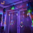 Lampki LED kurtyna renifer dzwonek mix świąteczne choinkowe 2,5m 138LED multikolor 8 trybów świecenia IP44