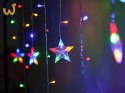 Lampki LED kurtyna renifer dzwonek mix świąteczne choinkowe 2,5m 138LED multikolor 8 trybów świecenia IP44
