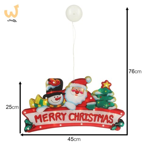 Lampki LED wisząca dekoracja okna świąteczna Merry Christmas XXL 45cm Lampki LED wisząca dekoracja okna świąteczna Merry Christmas XXL 45cm