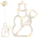 Lampki LED wisząca dekoracja świąteczna okna bałwanek 49cm przyssawka 10 LED