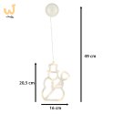 Lampki LED wisząca dekoracja świąteczna okna bałwanek 49cm przyssawka 10 LED