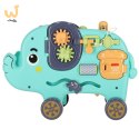 Słonik tablica manipulacyjna montessori wbijak sorter klocki młotek 26cm