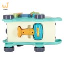 Słonik tablica manipulacyjna montessori wbijak sorter klocki młotek 26cm