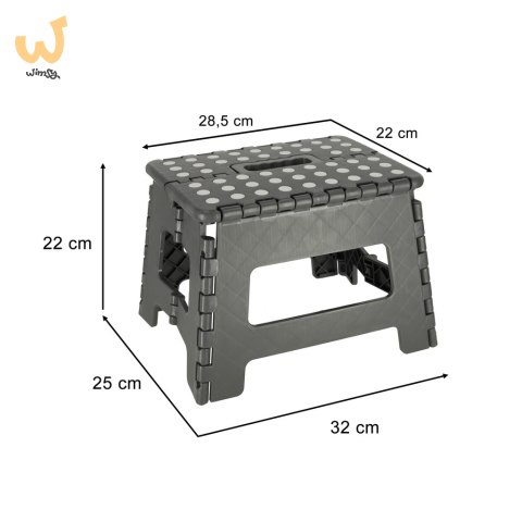 Stołek taboret składany antypoślizgowy 22cm ciemny szary Stołek taboret składany antypoślizgowy 22cm ciemny szary