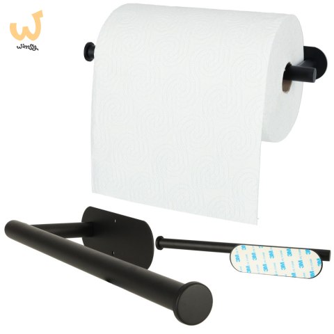 Uchwyt wieszak na ręcznik papier toaletowy czarny Uchwyt wieszak na ręcznik papier toaletowy czarny