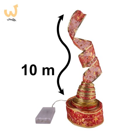 Wstążka ozdobna taśma LED 10m 100LED lampki choinkowe ozdoba świąteczna multikolor na baterie Wstążka ozdobna taśma LED 10m 100LED lampki choinkowe ozdoba świąteczna multikolor na baterie
