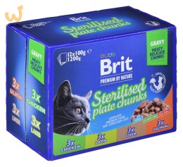 BRIT Premium Cat Sterilised Plate - mokra karma dla kota - 12x100 g