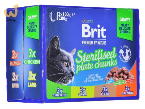 BRIT Premium Cat Sterilised Plate - mokra karma dla kota - 12x100 g BRIT Premium Cat Sterilised Plate - mokra karma dla kota - 12x100 g