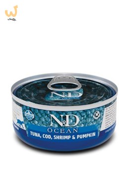 FARMINA N&D Cat Ocean Tuna, Cod, Shrimp, Pumpkin - mokra karma dla kota - 70 g