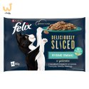 FELIX Deliciously Sliced Rybne Smaki - mokra karma dla kota - 4x 80 g