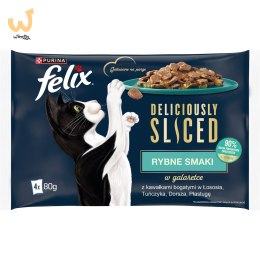 FELIX Deliciously Sliced Rybne Smaki - mokra karma dla kota - 4x 80 g