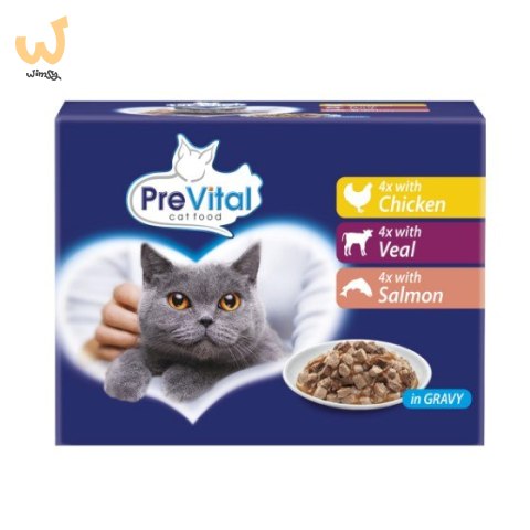 PREVITAL- Z kurczakiem, cielęciną i łososiem w sosie - Pełnoporcjowa karma dla kotów 12x100g PREVITAL- Z kurczakiem, cielęciną i łososiem w sosie - Pełnoporcjowa karma dla kotów 12x100g