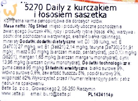 ALMO NATURE Daily Menu Kurczak z łososiem - saszetka 70 g ALMO NATURE Daily Menu Kurczak z łososiem - saszetka 70 g