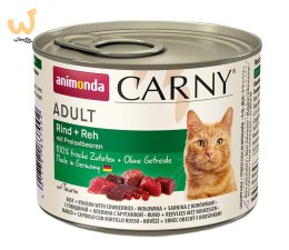 ANIMONDA Carny Adult wołowina, sarnina z borówkami - mokra karma dla kota - 200 g