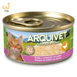 ARQUIVET puszka dla kota kurczak w sosie z łososiem 80g