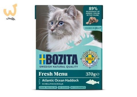 BOZITA Mięsne kawałki z łupaczem w galaretce 370g