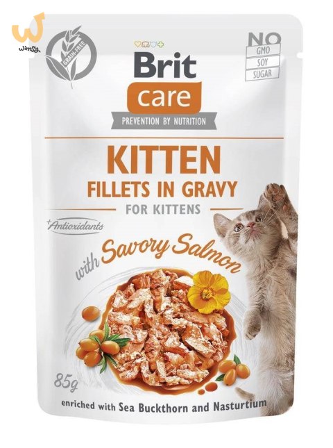 BRIT Care Cat Kitten Savory Salmon Pouch - mokra karma dla kota - 85 g BRIT Care Cat Kitten Savory Salmon Pouch - mokra karma dla kota - 85 g