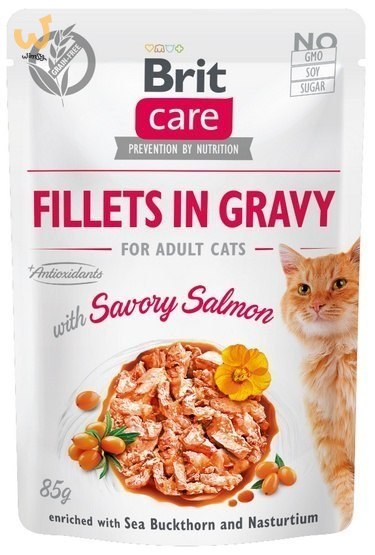 BRIT Care Fillets in Gravy filety z łososiem w sosie - mokra karma dla kota - 85 g BRIT Care Fillets in Gravy filety z łososiem w sosie - mokra karma dla kota - 85 g
