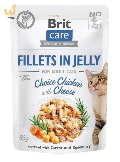BRIT Care Fillets in Jelly filety z kurczakiem i serem w galaretce - mokra karma dla kota - 85 g
