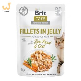 BRIT Care Fillets in Jelly filety z pstrągiem i dorszem w galaretce - mokra karma dla kota - 85 g
