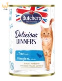 BUTCHER'S Delicious Dinners Kawałki z pstrągiem w galaretce - mokra karma dla kota - 400 g