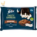 FELIX Tasty Shreds z kaczką i indykiem - mokra karma dla kota - 4x 80g