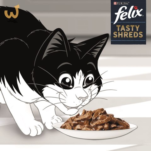 FELIX Tasty Shreds z kaczką i indykiem - mokra karma dla kota - 4x 80g FELIX Tasty Shreds z kaczką i indykiem - mokra karma dla kota - 4x 80g