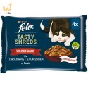 FELIX Tasty Shreds z wołowiną i kurczakiem - mokra karma dla kota - 4x 80g