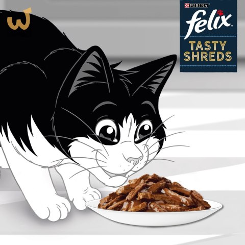 FELIX Tasty Shreds z wołowiną i kurczakiem - mokra karma dla kota - 4x 80g FELIX Tasty Shreds z wołowiną i kurczakiem - mokra karma dla kota - 4x 80g