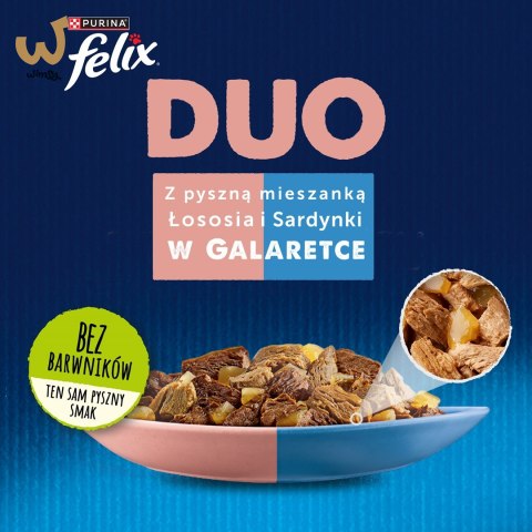Felix Fantastic Duo Sardynka Łosoś - mokra karma dla kota - 85g Felix Fantastic Duo Sardynka Łosoś - mokra karma dla kota - 85g