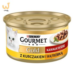 GOURMET GOLD Kurczak i wątróbka w sosie 85g