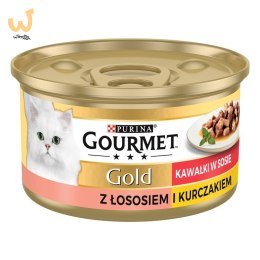 GOURMET GOLD Łosoś i kurczak w sosie mokra karma dla kota - puszka - 85 g