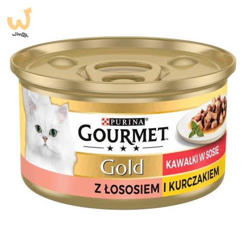 GOURMET GOLD Łosoś i kurczak w sosie mokra karma dla kota - puszka - 85 g GOURMET GOLD Łosoś i kurczak w sosie mokra karma dla kota - puszka - 85 g