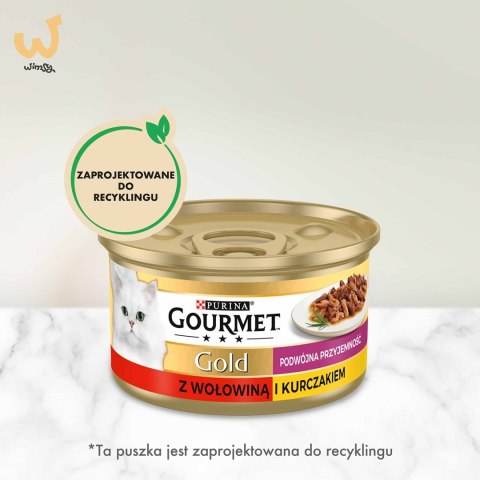 GOURMET GOLD Wołowina z kurczakiem mix kawałków na parze i w sosie - mokra karma dla kota - 85 g GOURMET GOLD Wołowina z kurczakiem mix kawałków na parze i w sosie - mokra karma dla kota - 85 g