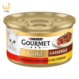 GOURMET GOLD Wołowina z kurczakiem w sosie pomidorowym 85g