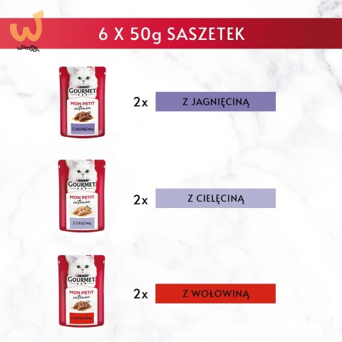 GOURMET Mon Petit Mix Mięsny - mokra karma dla kota - 6 x 50 g GOURMET Mon Petit Mix Mięsny - mokra karma dla kota - 6 x 50 g