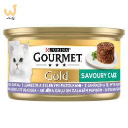 Gourmet Gold Savoury Cake jagnięcina i zielona fasola - mokra karma dla kota - 85 g