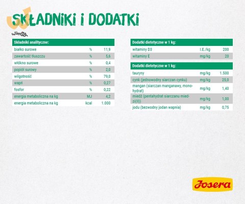 Josera Filet kurczak z kaczką - saszetka 85g Josera Filet kurczak z kaczką - saszetka 85g