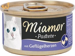 MIAMOR Pasztet mięsny dla kota serca drobiowe 85g