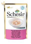 SCHESIR dla kotów Single Dish Fileciki z Kurczaka i Szynką 50g