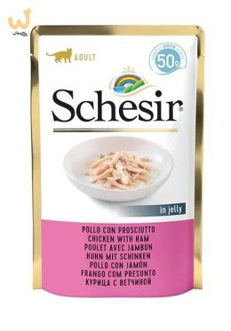 SCHESIR dla kotów Single Dish Fileciki z Kurczaka i Szynką 50g