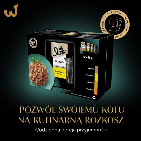 SHEBA Delicacy in Jelly Smaki Drobiowe - mokra karma dla kota - saszetka - 12x85 g SHEBA Delicacy in Jelly Smaki Drobiowe - mokra karma dla kota - saszetka - 12x85 g
