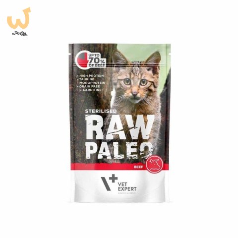 VetExpert Raw Paleo sterilised Wołowina saszetka 100g VetExpert Raw Paleo sterilised Wołowina saszetka 100g