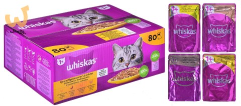 WHISKAS Drobiowa uczta w galaretce - mokra karma dla kota - 80x85 g WHISKAS Drobiowa uczta w galaretce - mokra karma dla kota - 80x85 g